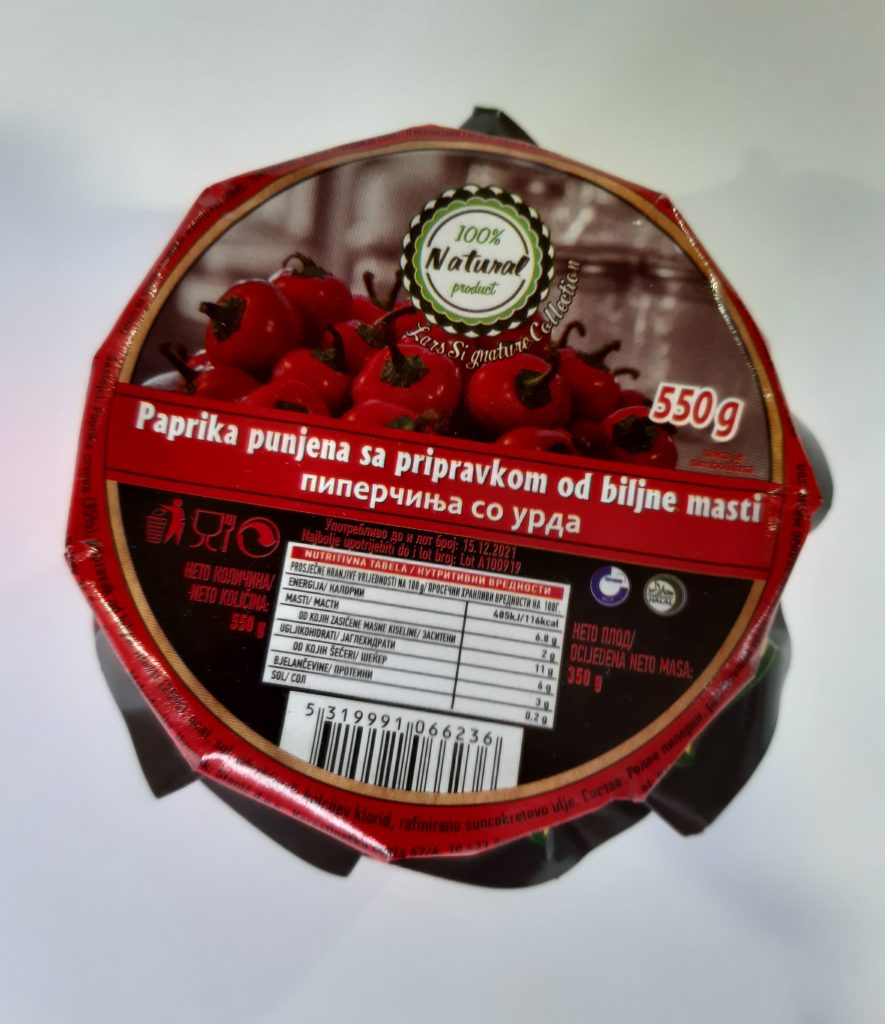 PAPRIKA RDEČA POLNJENA S SKUTO 550g - slika 2