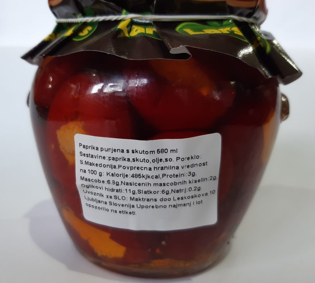 PAPRIKA RDEČA POLNJENA S SKUTO 550g - slika 3